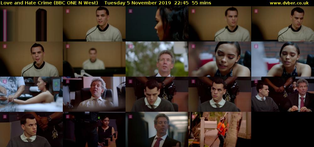 Love and Hate Crime (BBC ONE N West) Tuesday 5 November 2019 22:45 - 23:40