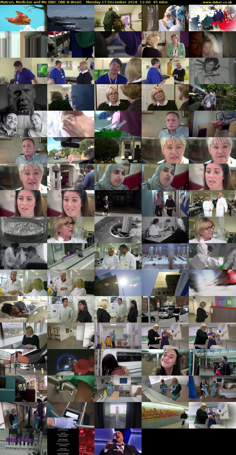 Matron, Medicine and Me (BBC ONE N West) Monday 17 December 2018 11:00 - 11:45