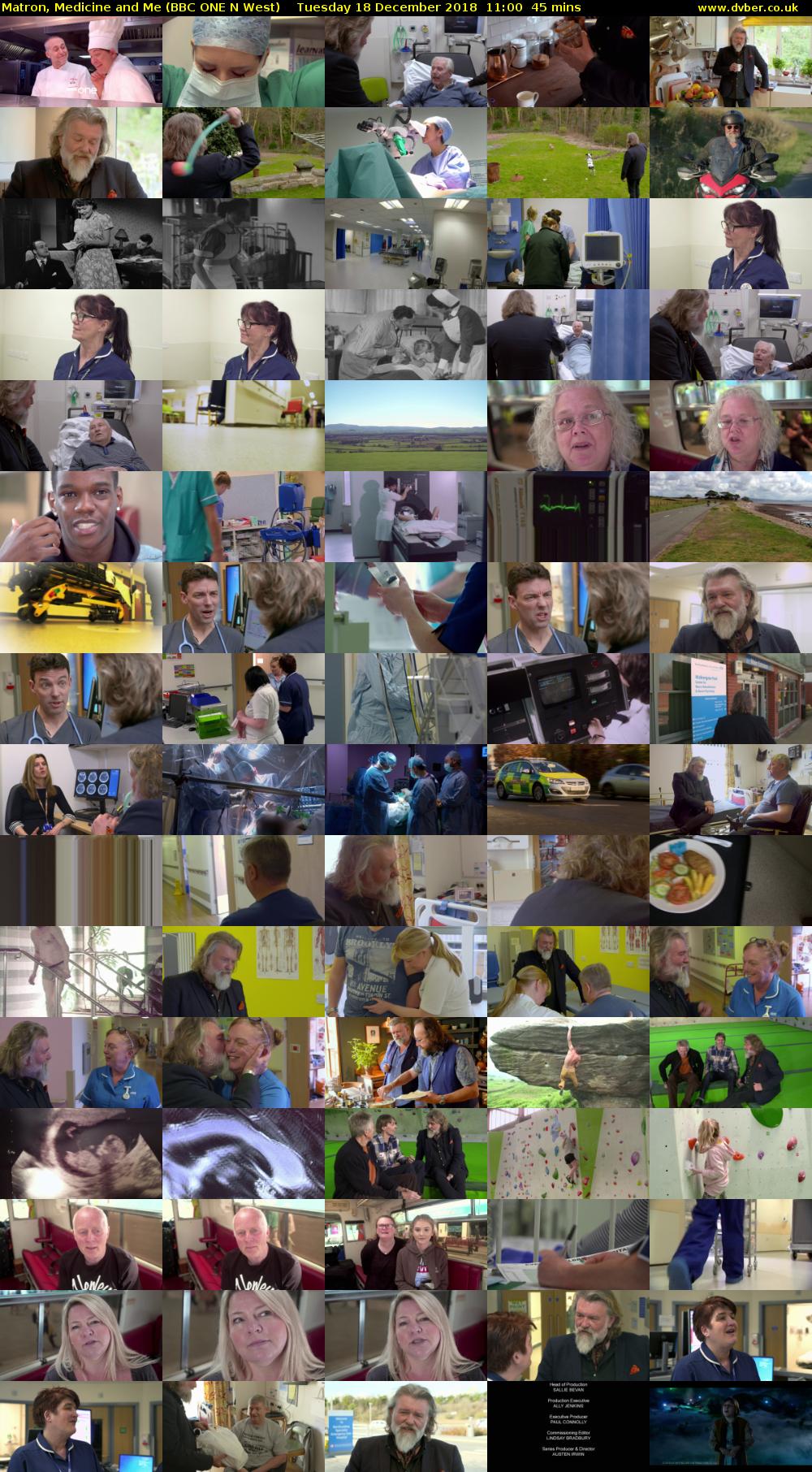 Matron, Medicine and Me (BBC ONE N West) Tuesday 18 December 2018 11:00 - 11:45