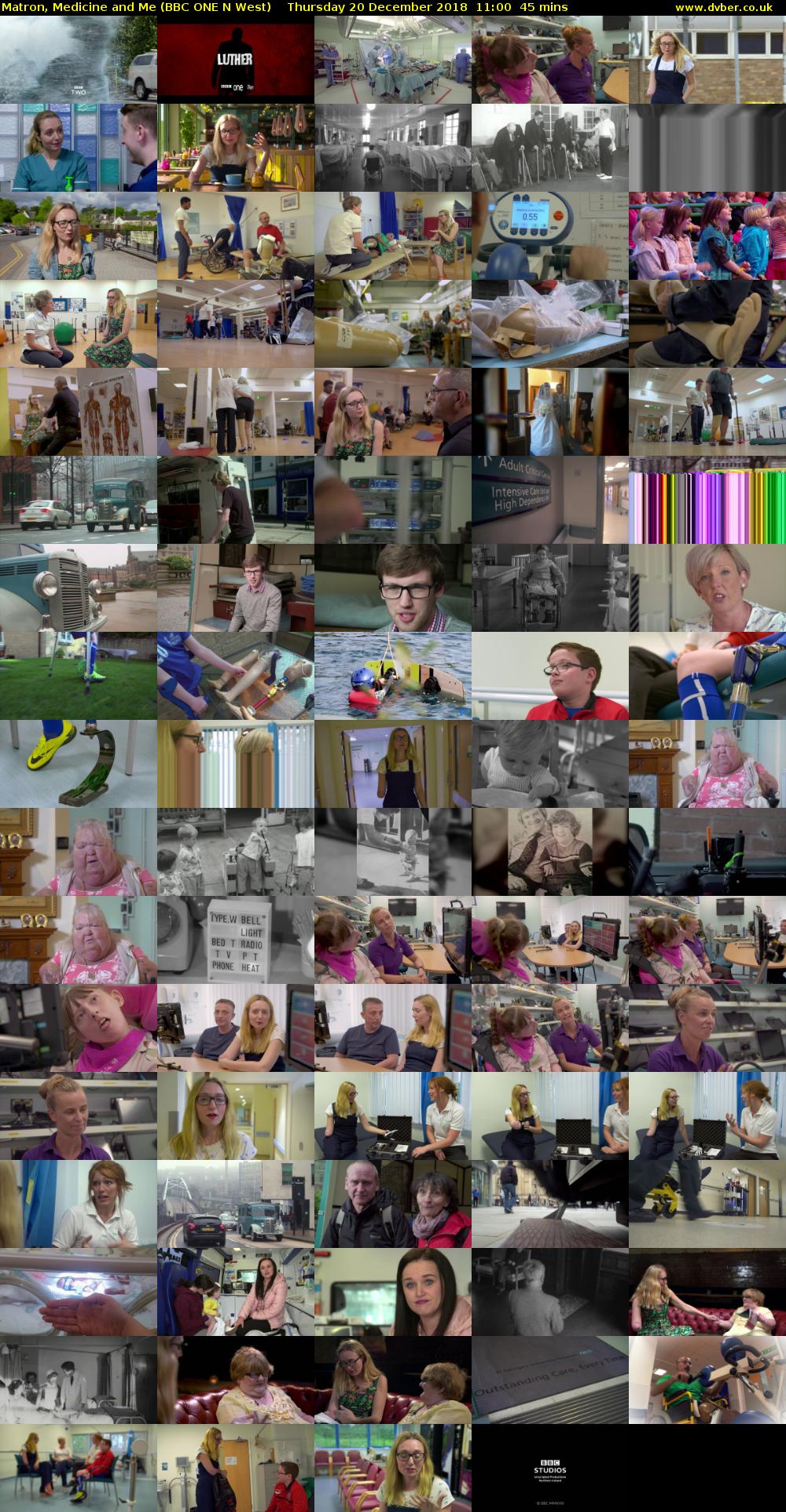 Matron, Medicine and Me (BBC ONE N West) Thursday 20 December 2018 11:00 - 11:45