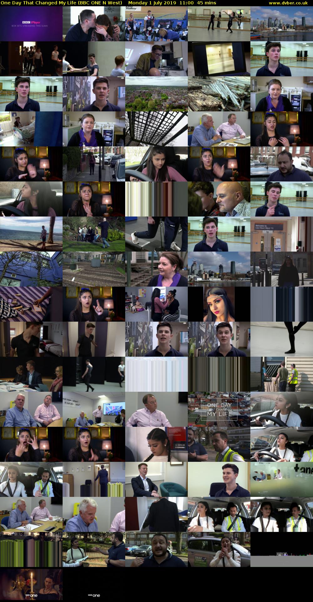One Day That Changed My Life (BBC ONE N West) Monday 1 July 2019 11:00 - 11:45