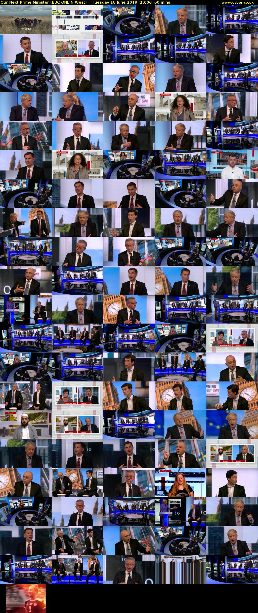Our Next Prime Minister (BBC ONE N West) Tuesday 18 June 2019 20:00 - 21:00