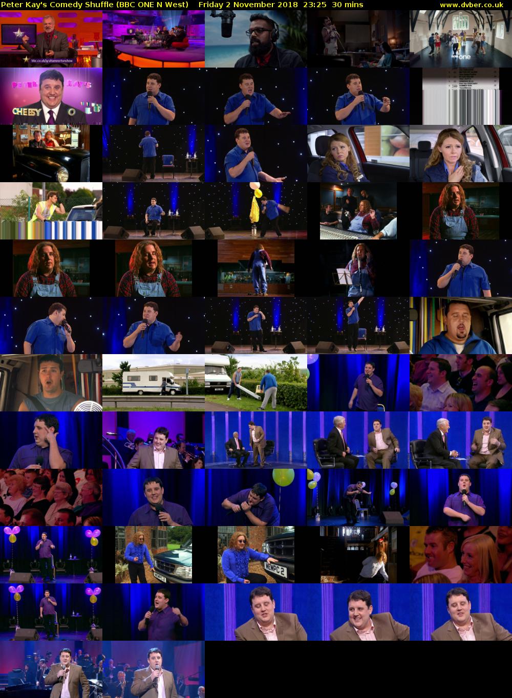 Peter Kay's Comedy Shuffle (BBC ONE N West) Friday 2 November 2018 23:25 - 23:55