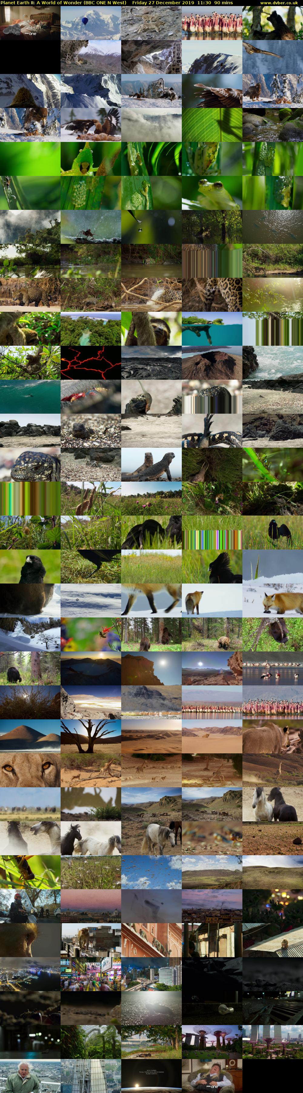Planet Earth II: A World of Wonder (BBC ONE N West) Friday 27 December 2019 11:30 - 13:00