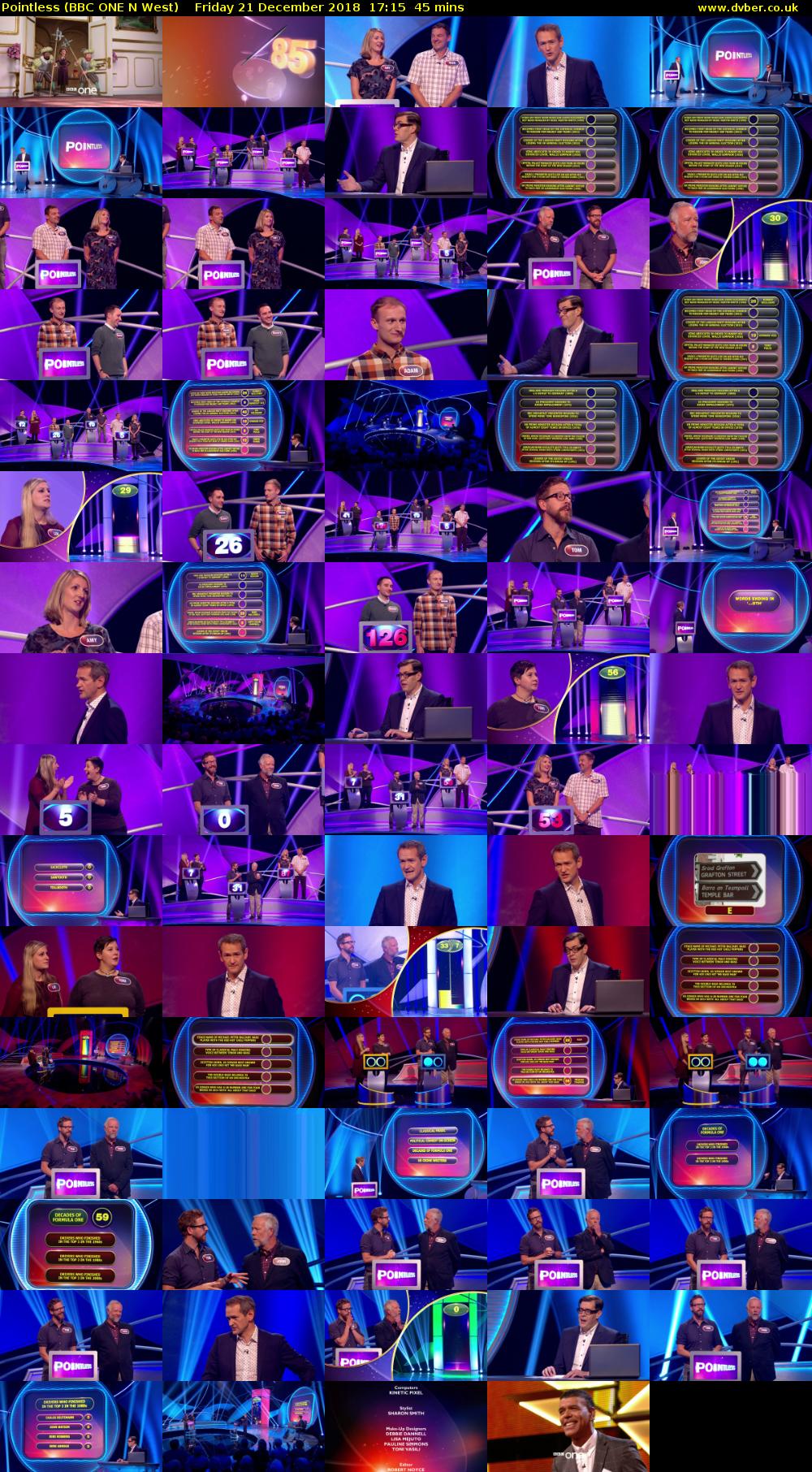 Pointless (BBC ONE N West) Friday 21 December 2018 17:15 - 18:00