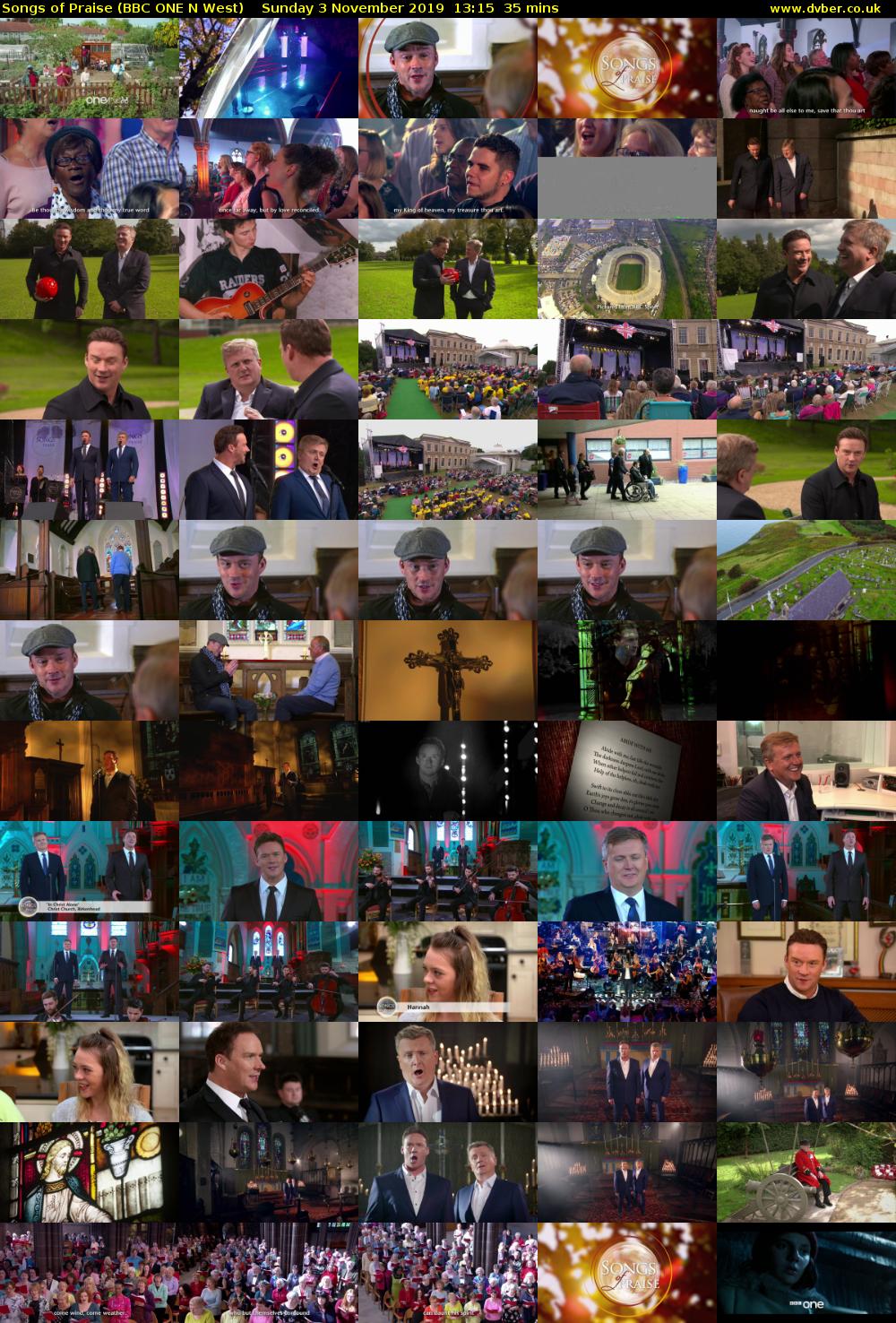 Songs of Praise (BBC ONE N West) Sunday 3 November 2019 13:15 - 13:50