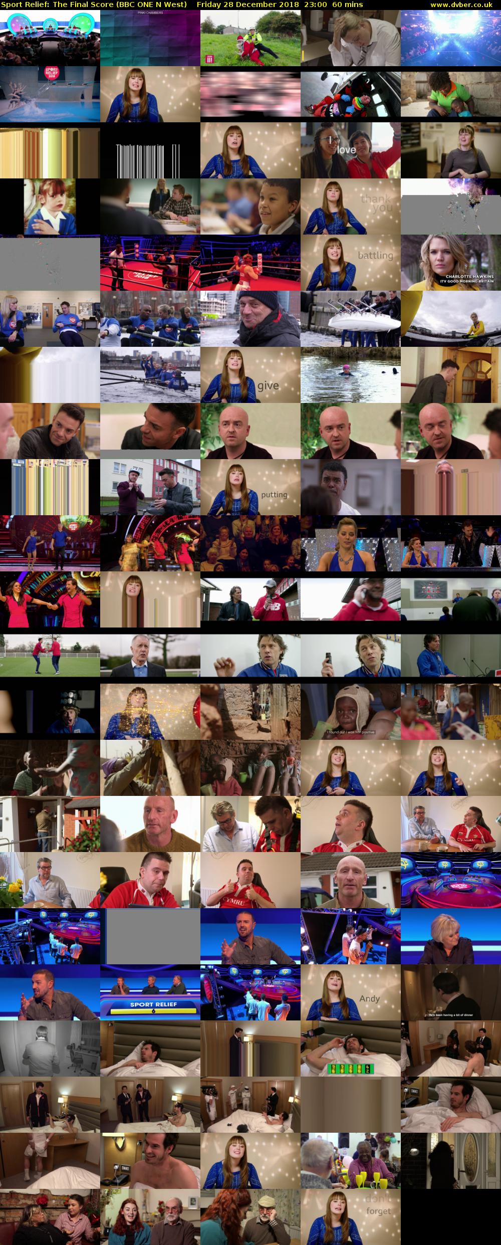 Sport Relief: The Final Score (BBC ONE N West) Friday 28 December 2018 23:00 - 00:00