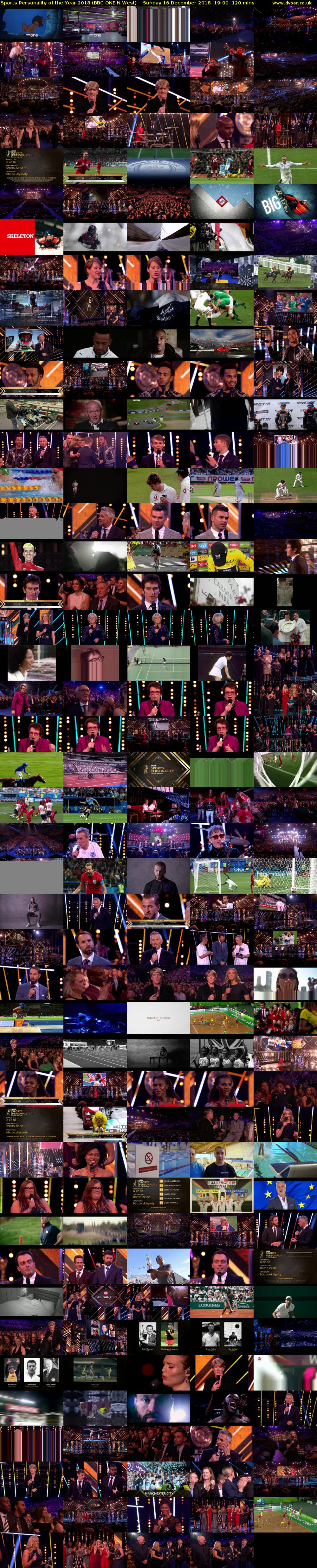 Sports Personality of the Year 2018 (BBC ONE N West) Sunday 16 December 2018 19:00 - 21:00