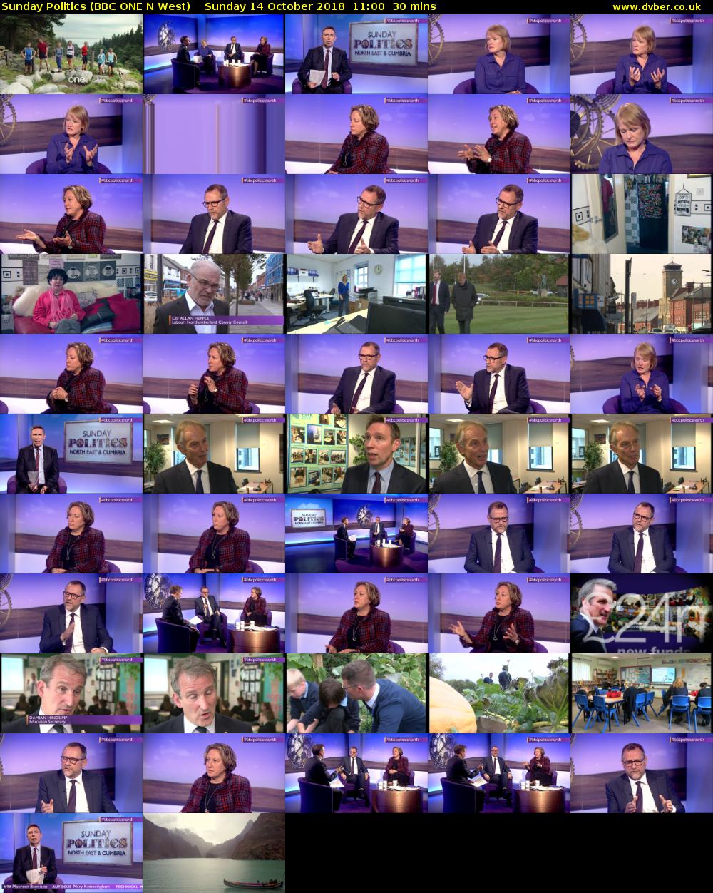 Sunday Politics (BBC ONE N West) Sunday 14 October 2018 11:00 - 11:30