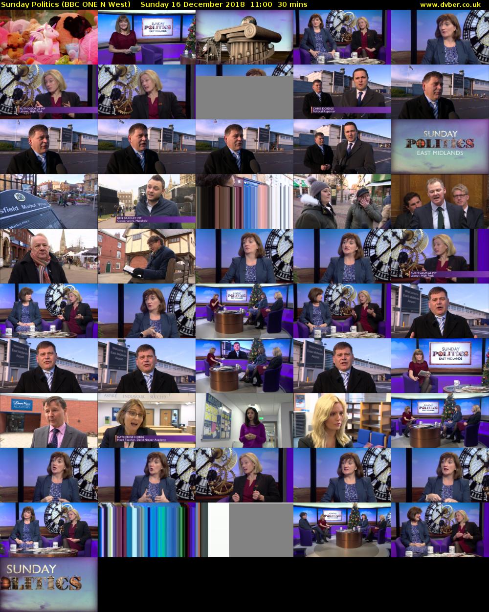 Sunday Politics (BBC ONE N West) Sunday 16 December 2018 11:00 - 11:30
