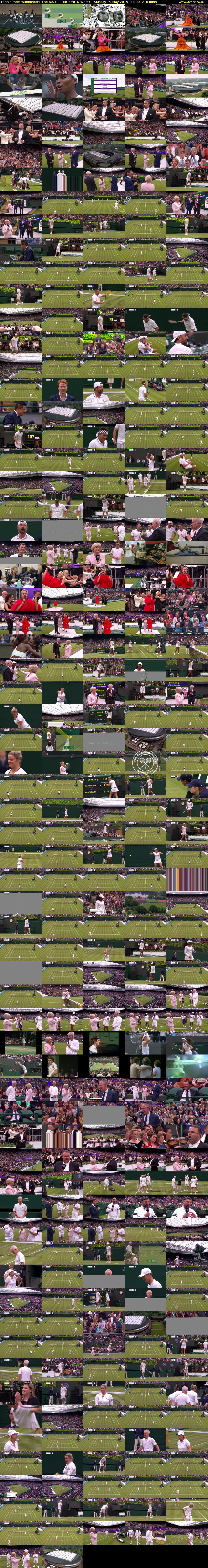 Tennis from Wimbledon: The No.1... (BBC ONE N West) Sunday 19 May 2019 14:00 - 17:30