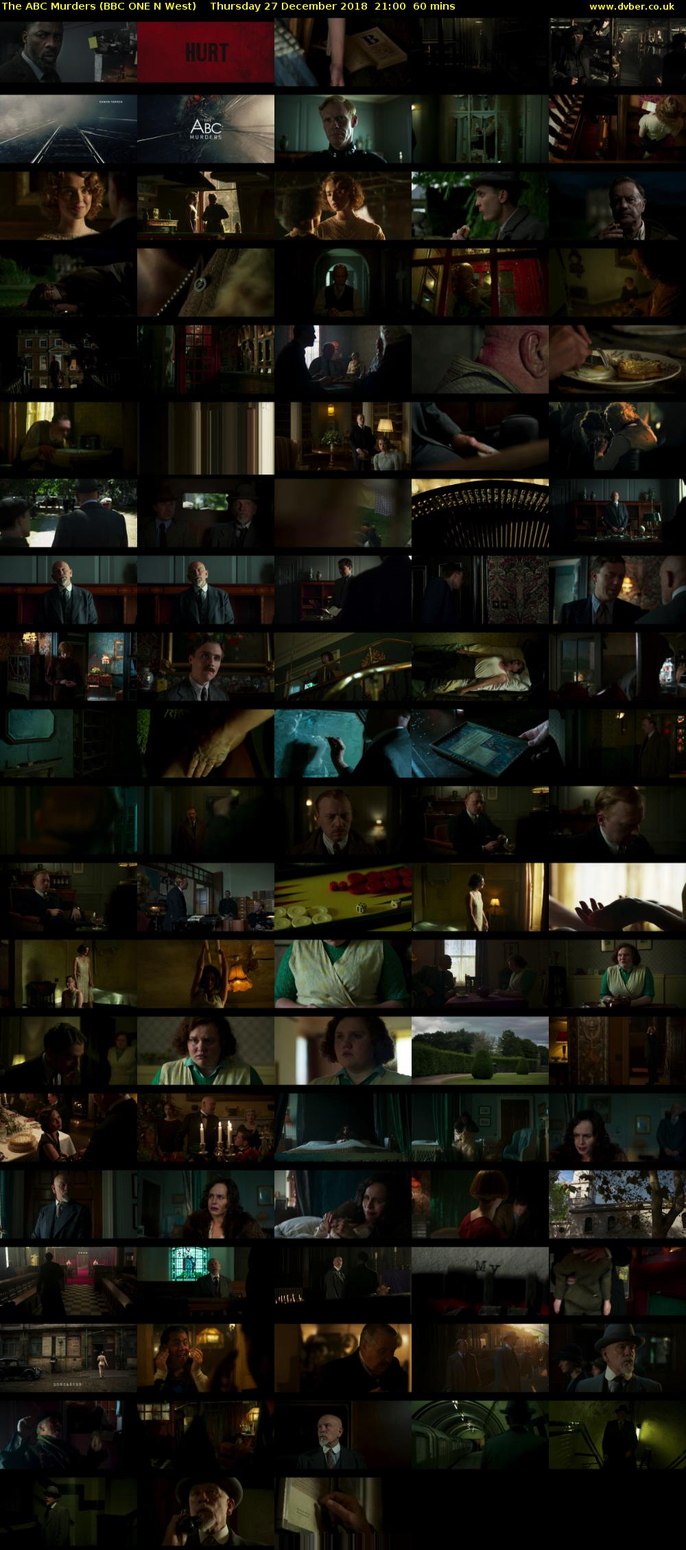 The ABC Murders (BBC ONE N West) Thursday 27 December 2018 21:00 - 22:00