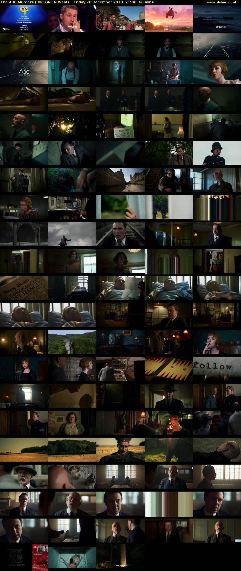 The ABC Murders (BBC ONE N West) Friday 28 December 2018 21:00 - 22:00