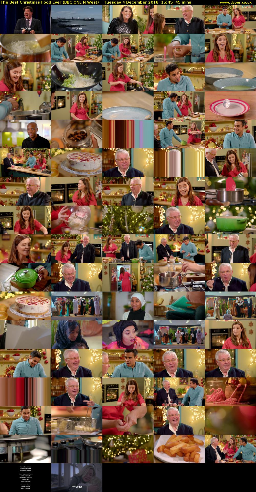 The Best Christmas Food Ever (BBC ONE N West) Tuesday 4 December 2018 15:45 - 16:30