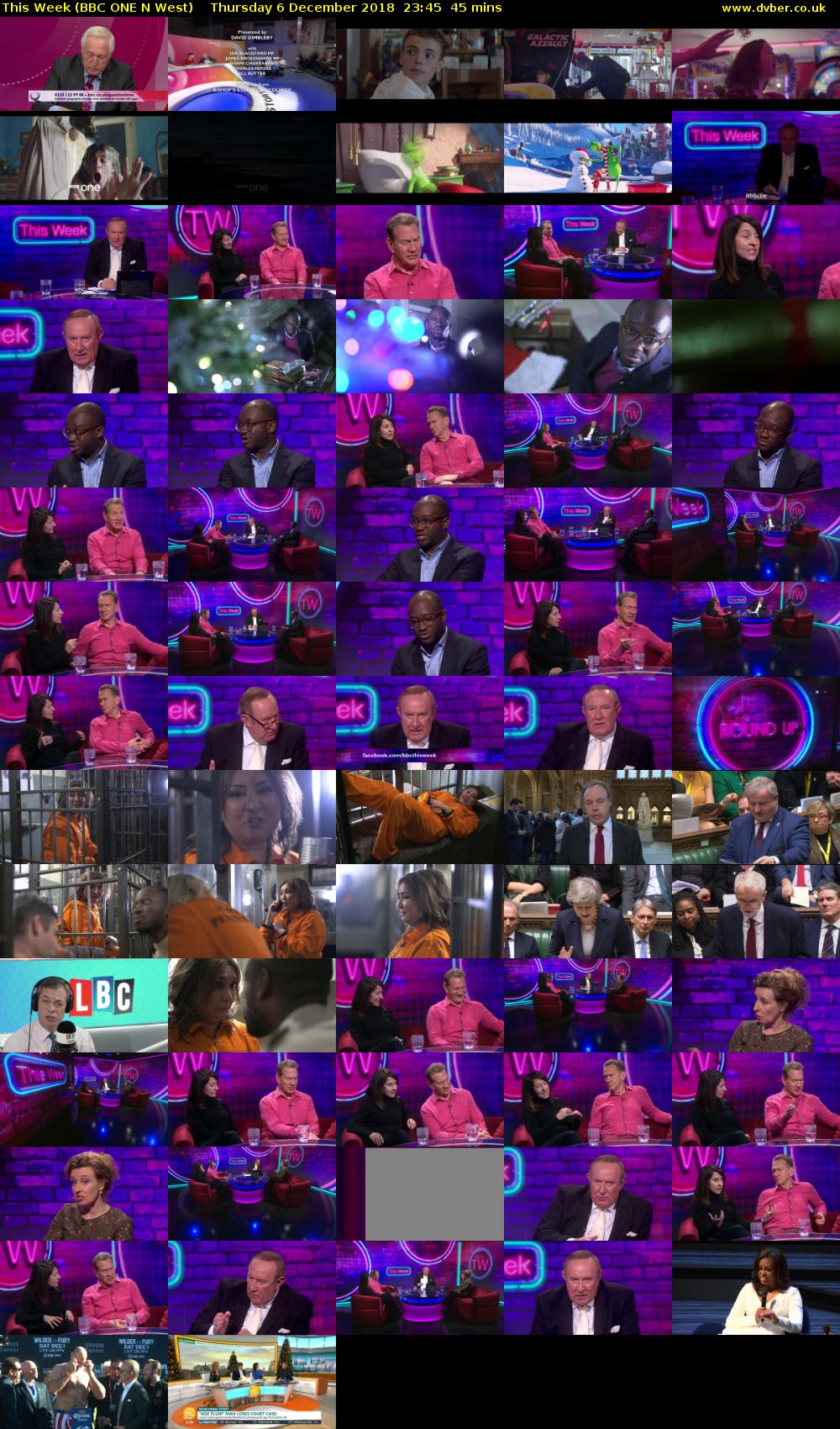 This Week (BBC ONE N West) Thursday 6 December 2018 23:45 - 00:30