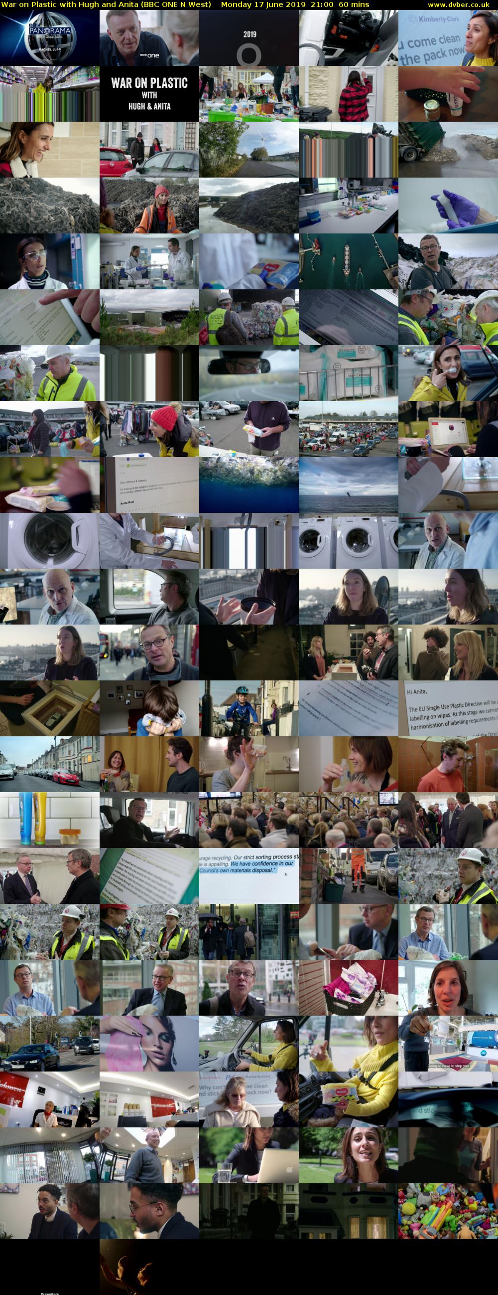 War on Plastic with Hugh and Anita (BBC ONE N West) Monday 17 June 2019 21:00 - 22:00