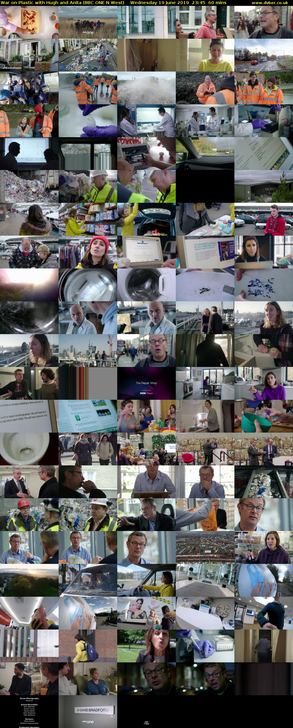 War on Plastic with Hugh and Anita (BBC ONE N West) Wednesday 19 June 2019 23:45 - 00:45