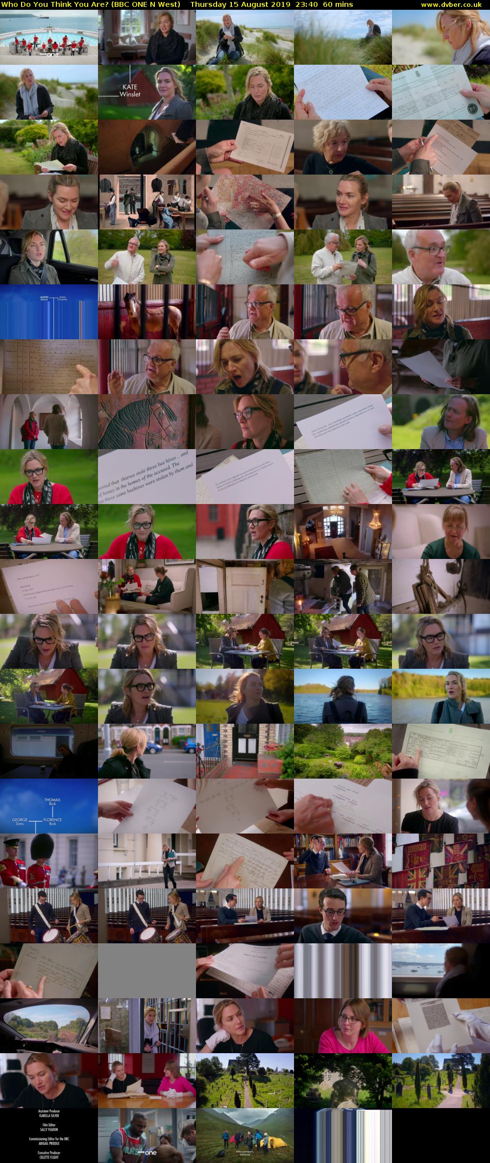 Who Do You Think You Are? (BBC ONE N West) Thursday 15 August 2019 23:40 - 00:40