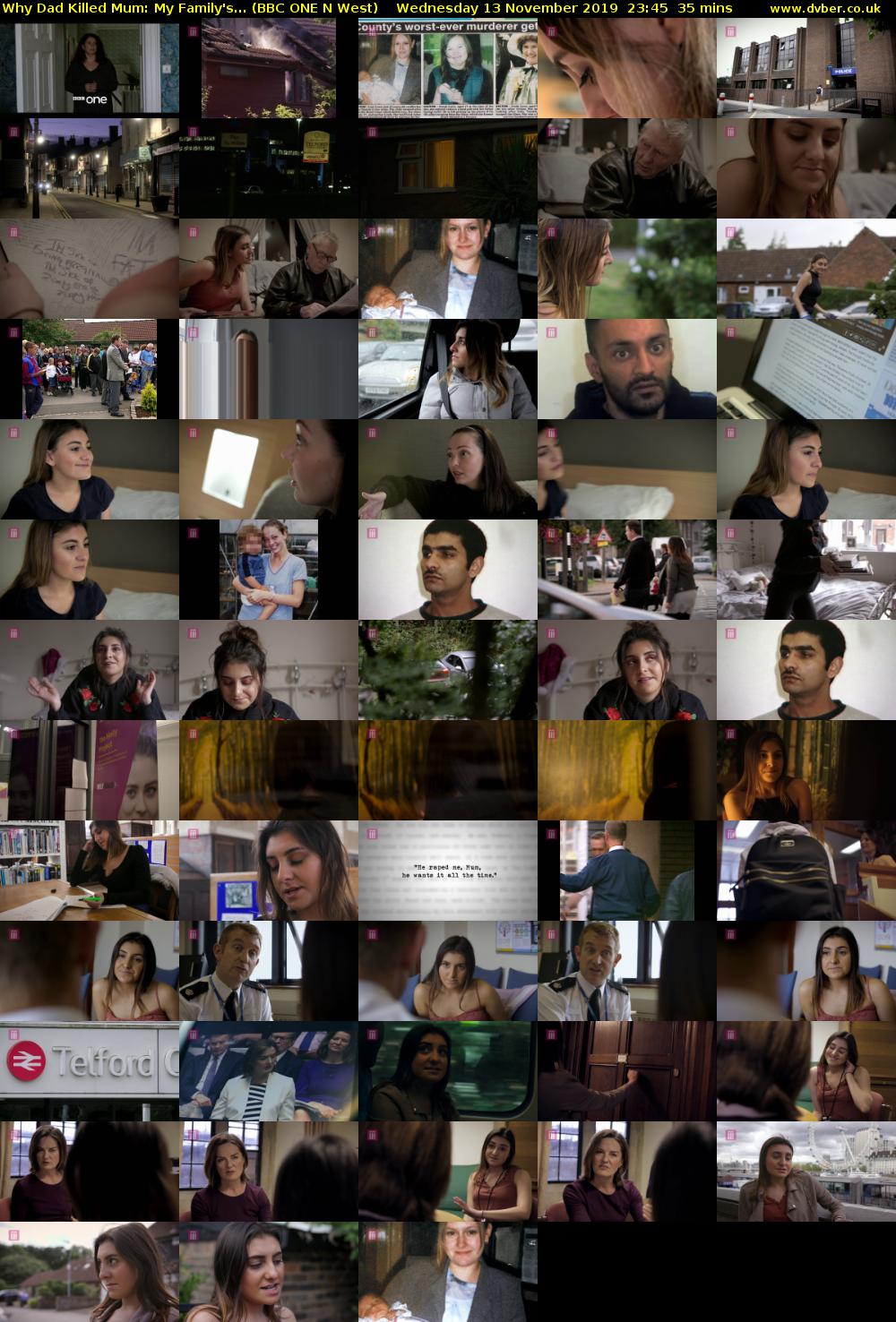 Why Dad Killed Mum: My Family's... (BBC ONE N West) Wednesday 13 November 2019 23:45 - 00:20