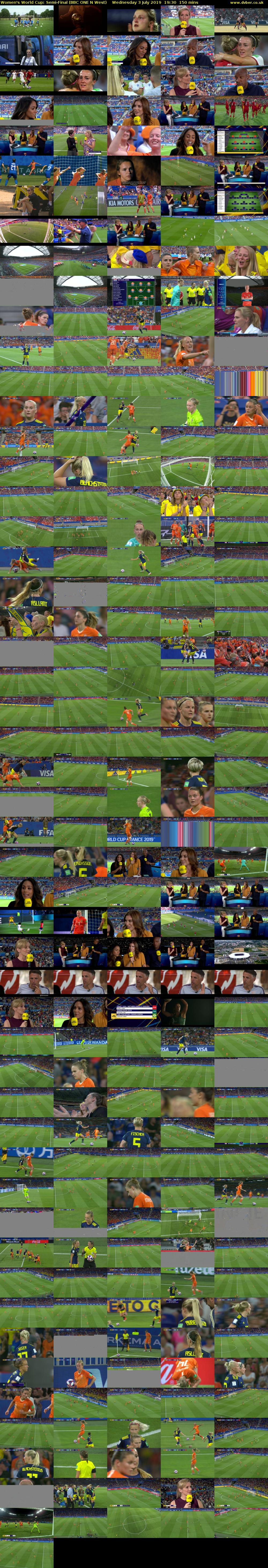Women's World Cup: Semi-Final (BBC ONE N West) Wednesday 3 July 2019 19:30 - 22:00