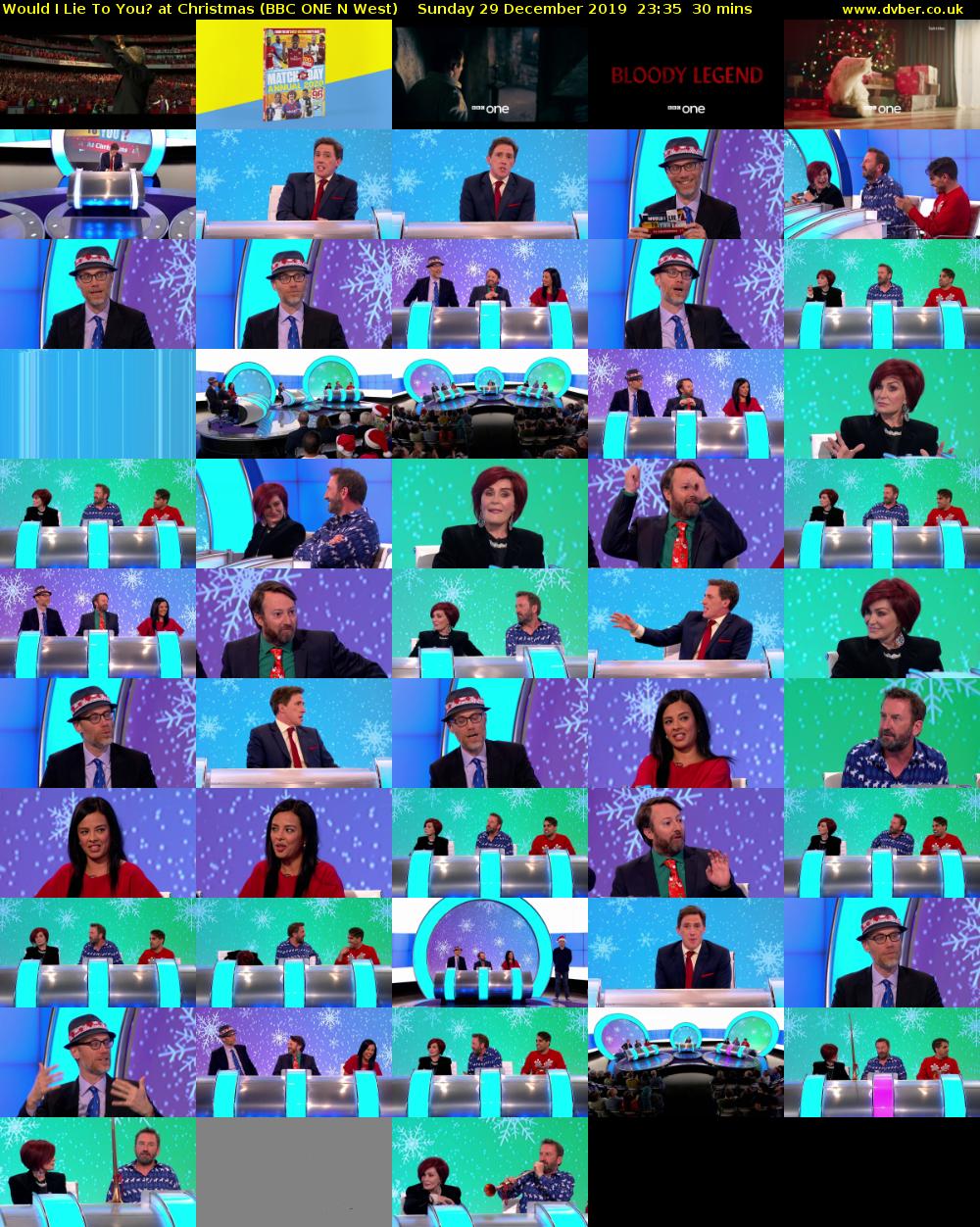 Would I Lie To You? at Christmas (BBC ONE N West) Sunday 29 December 2019 23:35 - 00:05