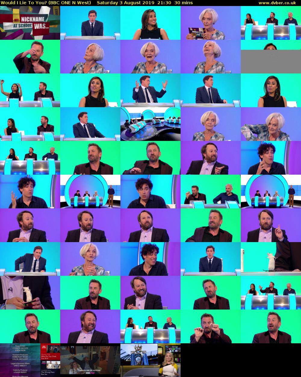 Would I Lie To You? (BBC ONE N West) Saturday 3 August 2019 21:30 - 22:00