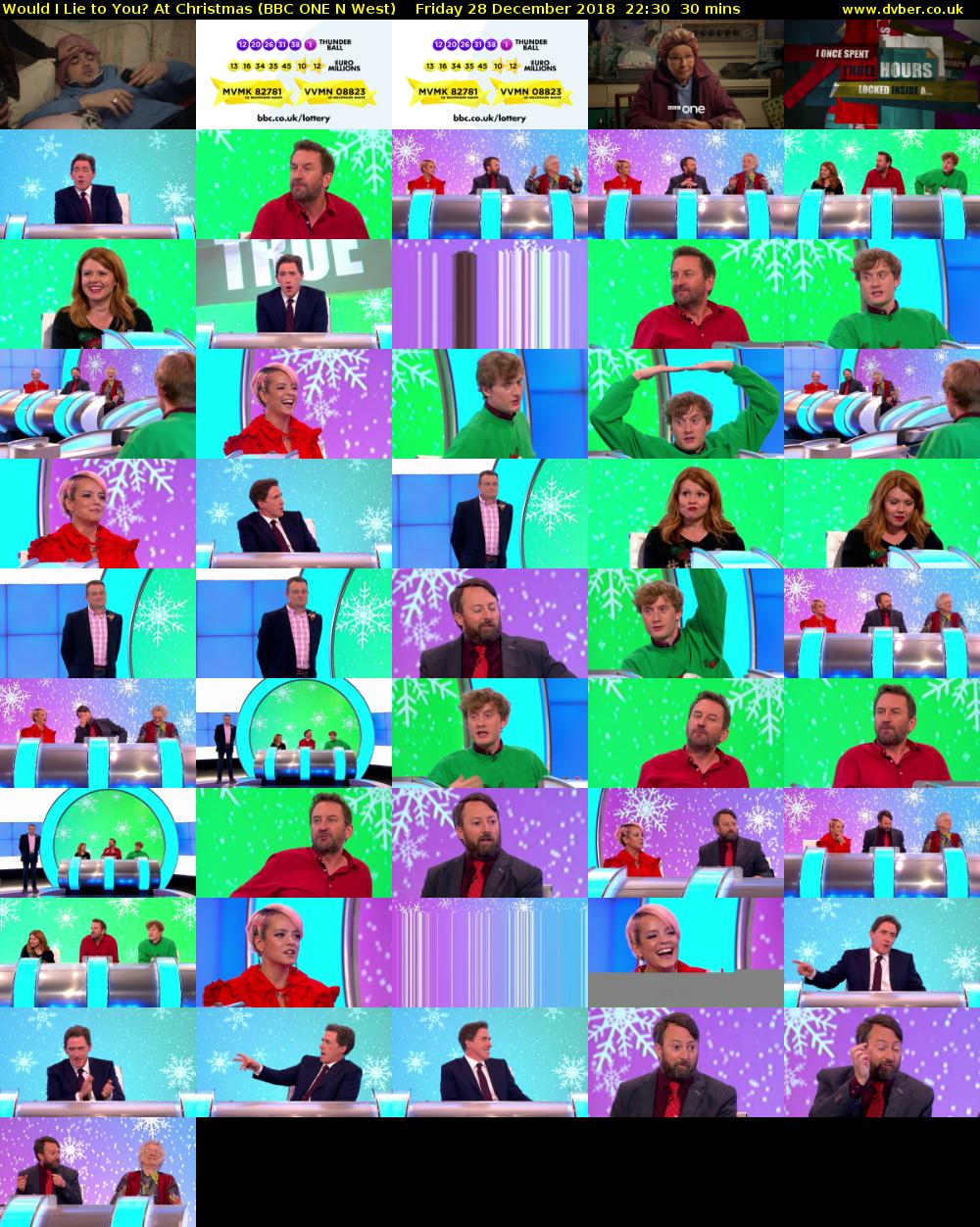 Would I Lie to You? At Christmas (BBC ONE N West) Friday 28 December 2018 22:30 - 23:00