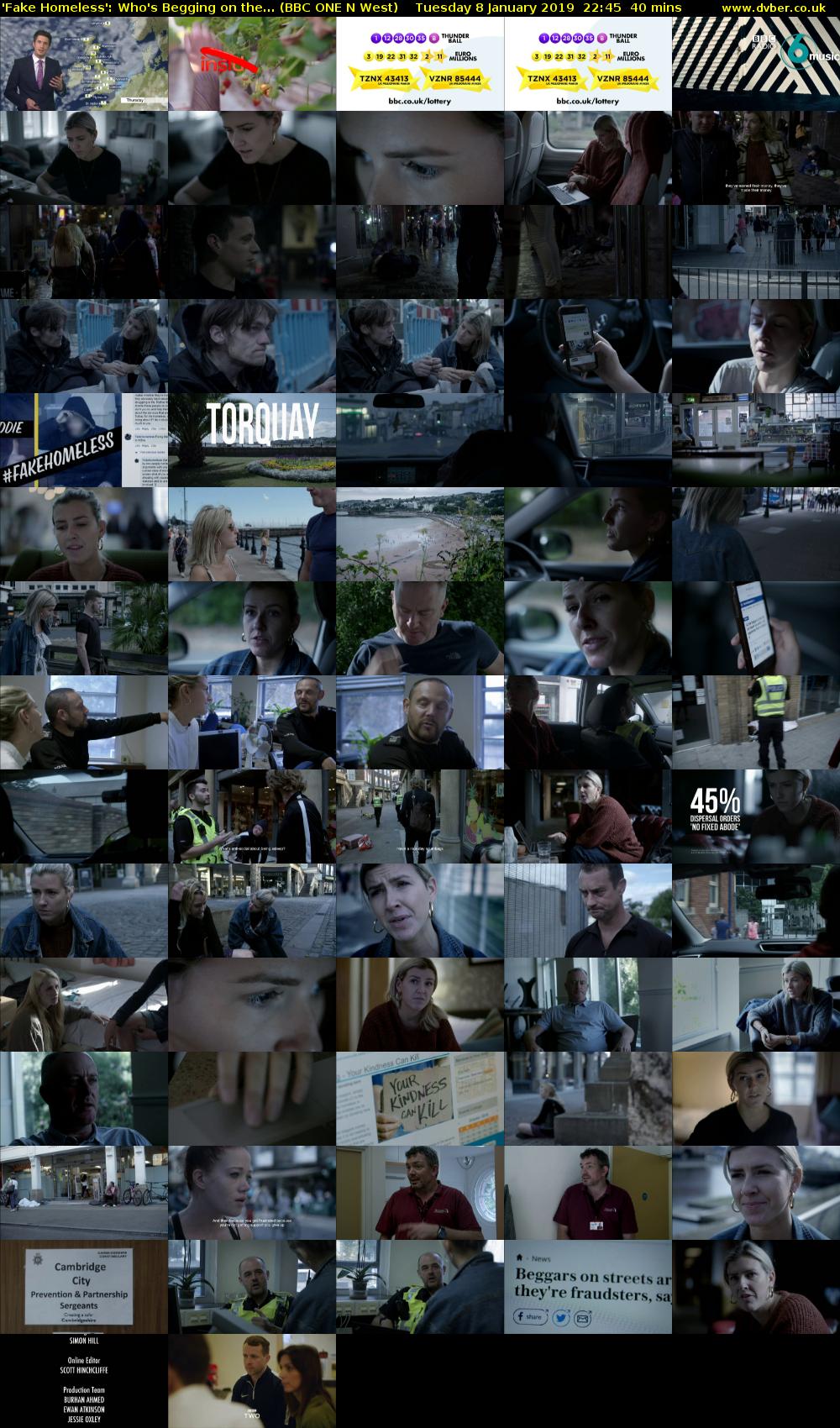 'Fake Homeless': Who's Begging on the... (BBC ONE N West) Tuesday 8 January 2019 22:45 - 23:25