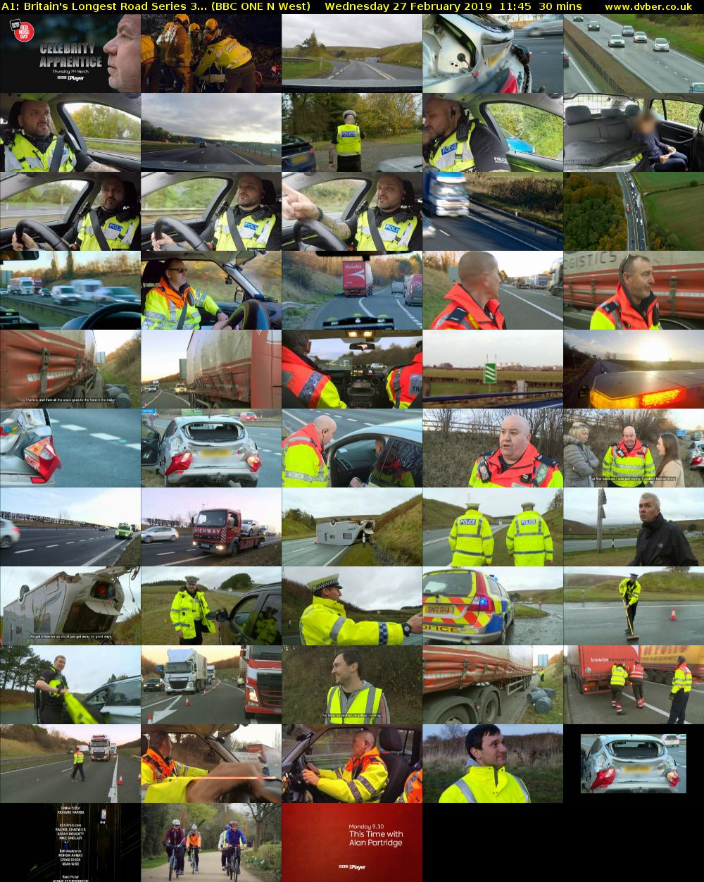 A1: Britain's Longest Road Series 3... (BBC ONE N West) Wednesday 27 February 2019 11:45 - 12:15