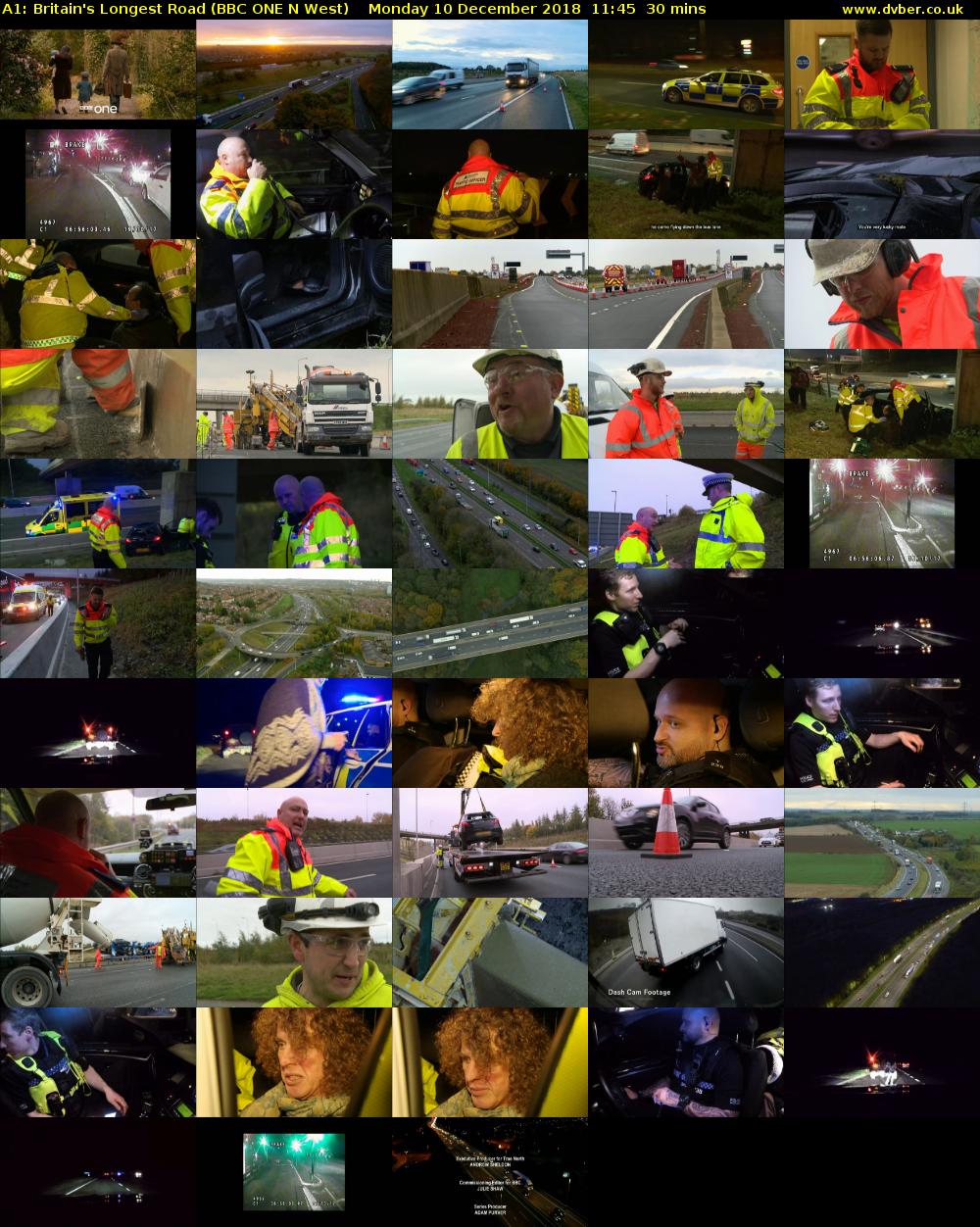 A1: Britain's Longest Road (BBC ONE N West) Monday 10 December 2018 11:45 - 12:15
