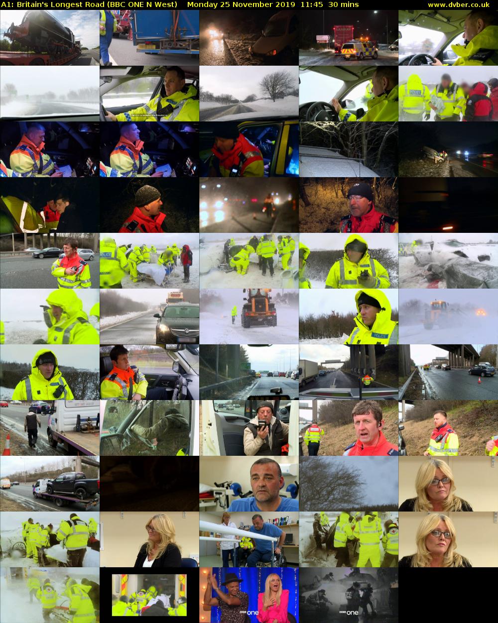 A1: Britain's Longest Road (BBC ONE N West) Monday 25 November 2019 11:45 - 12:15