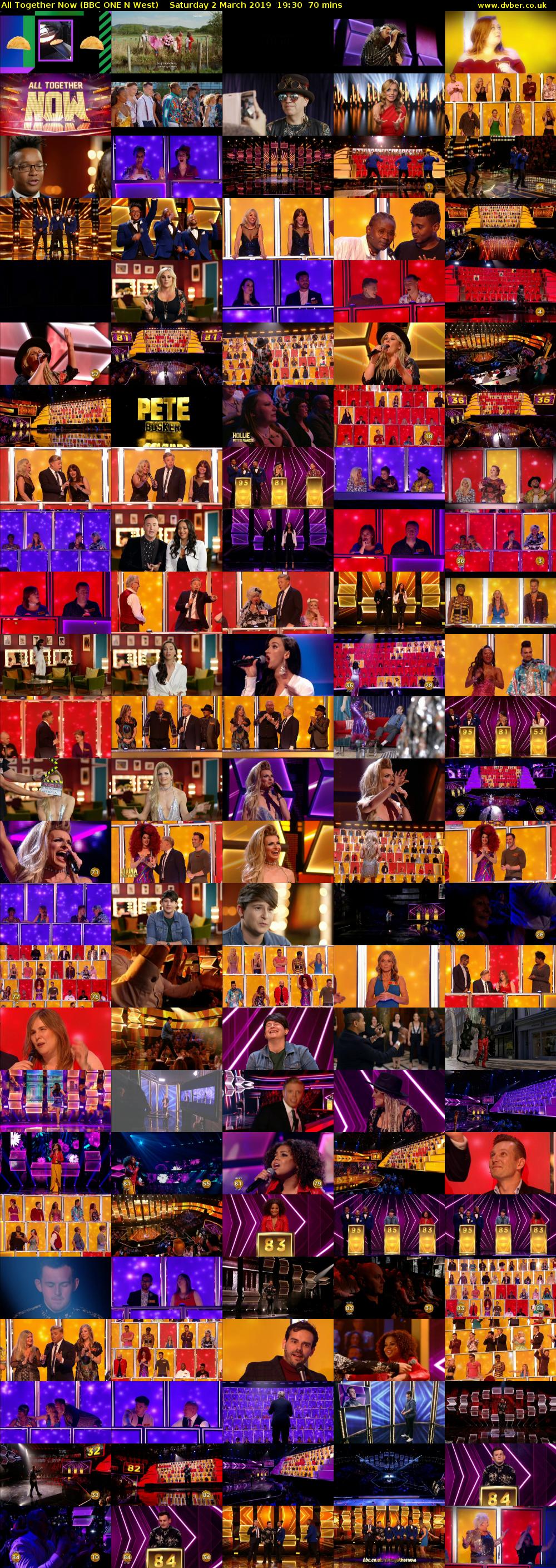 All Together Now (BBC ONE N West) Saturday 2 March 2019 19:30 - 20:40
