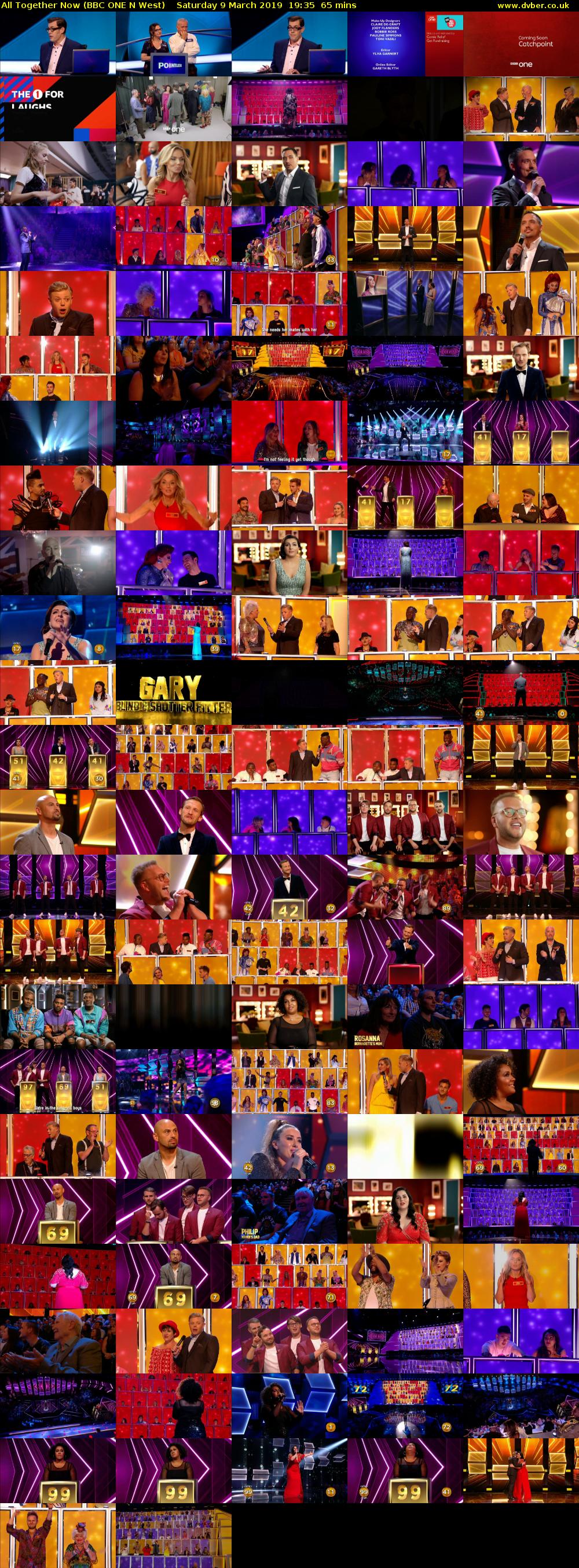 All Together Now (BBC ONE N West) Saturday 9 March 2019 19:35 - 20:40
