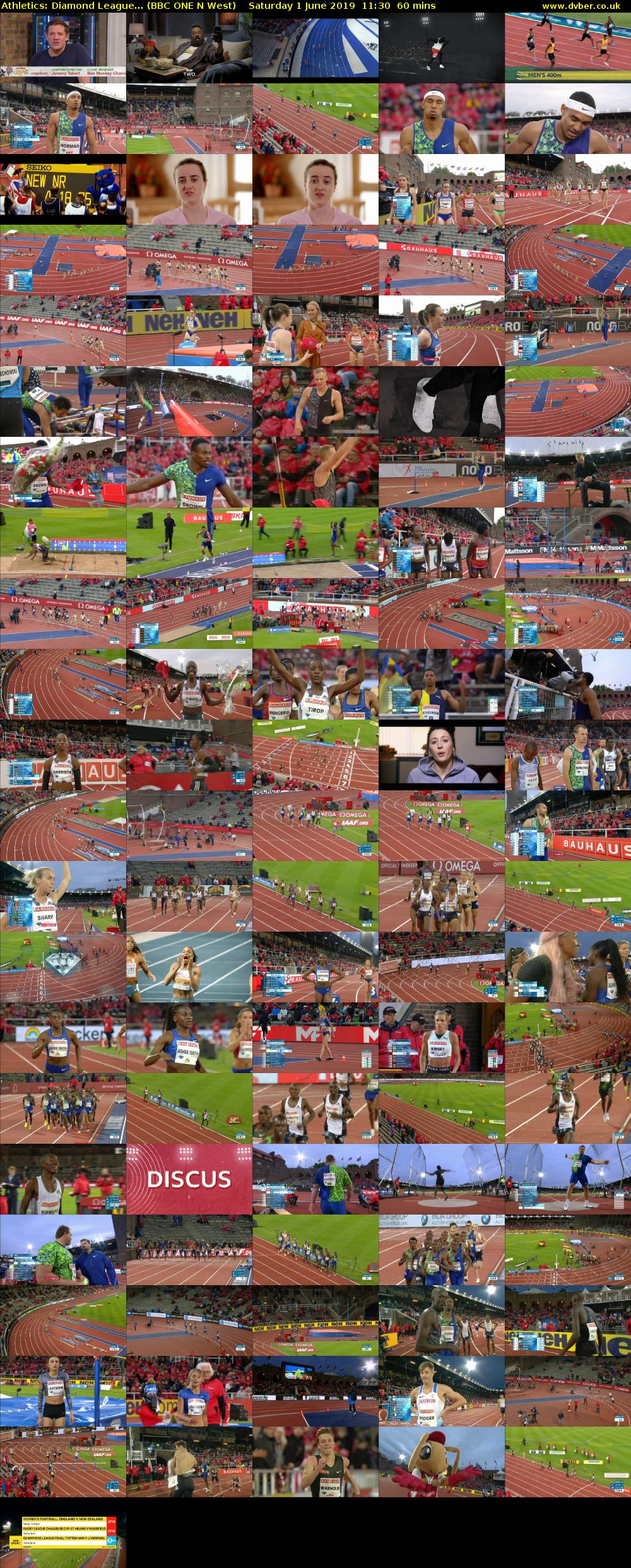 Athletics: Diamond League... (BBC ONE N West) Saturday 1 June 2019 11:30 - 12:30