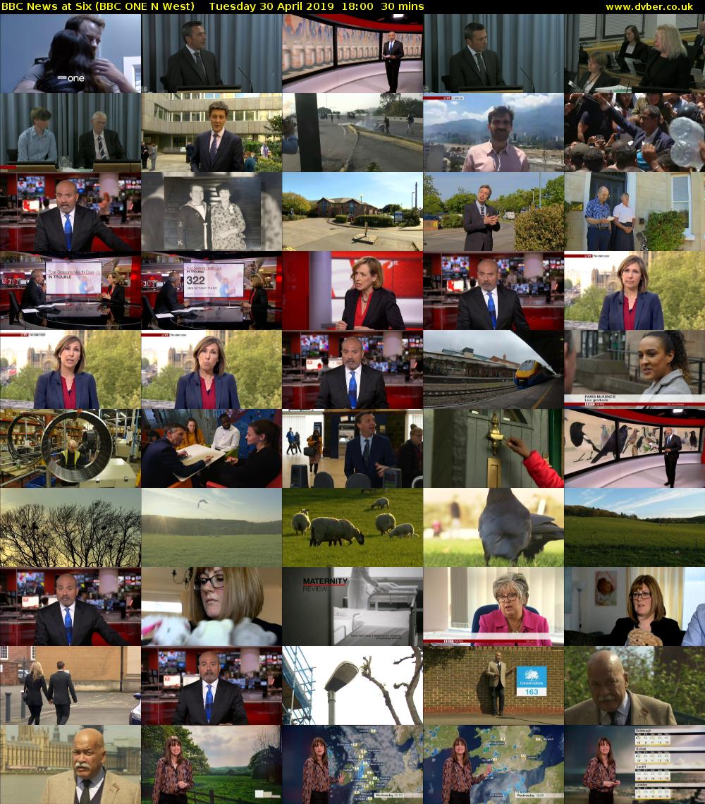 BBC News at Six (BBC ONE N West) Tuesday 30 April 2019 18:00 - 18:30
