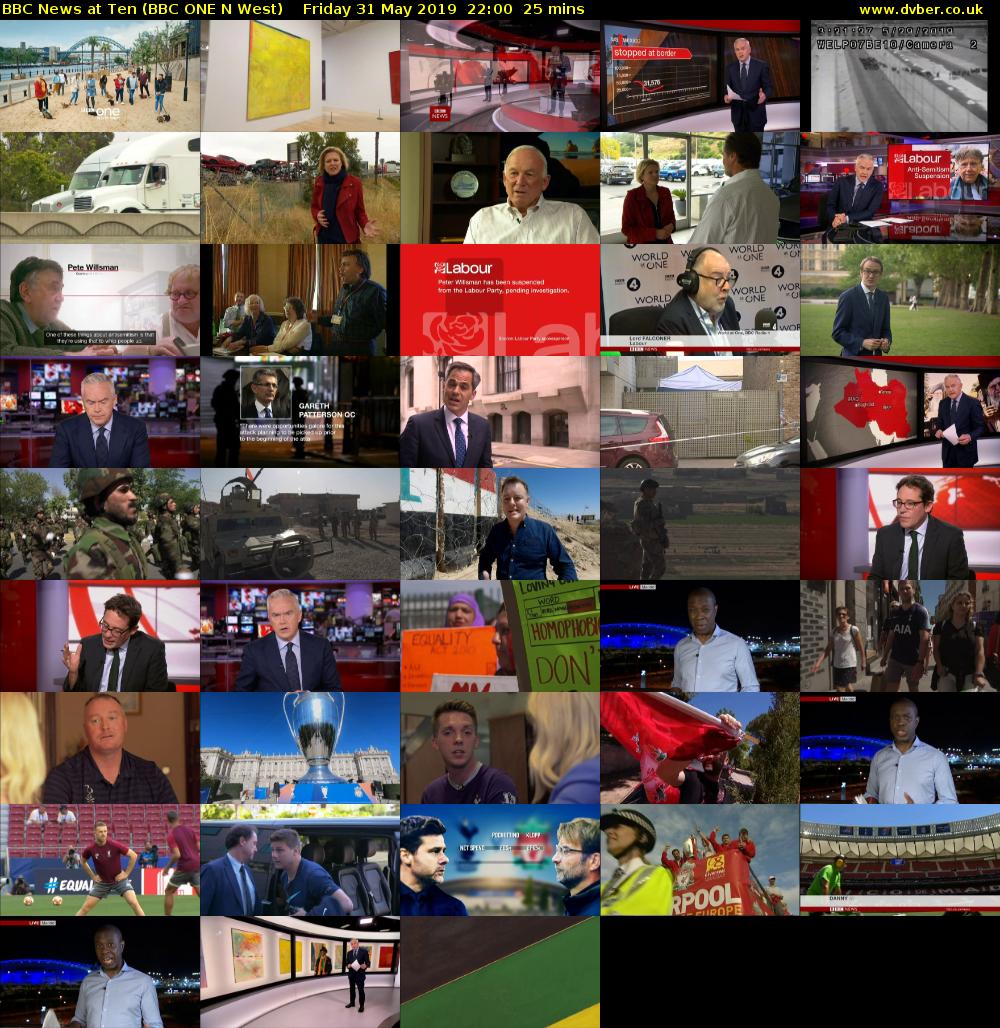BBC News at Ten (BBC ONE N West) Friday 31 May 2019 22:00 - 22:25