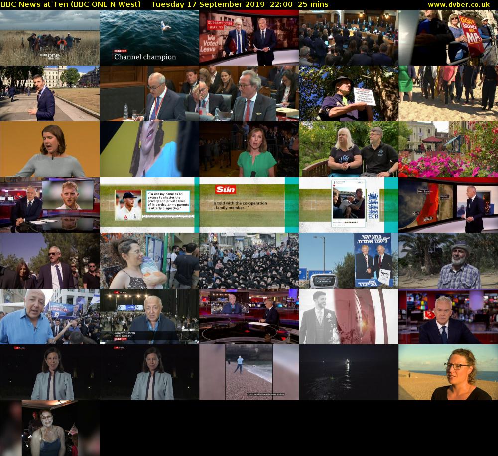 BBC News at Ten (BBC ONE N West) Tuesday 17 September 2019 22:00 - 22:25