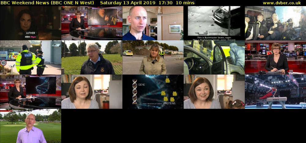 BBC Weekend News (BBC ONE N West) Saturday 13 April 2019 17:30 - 17:40