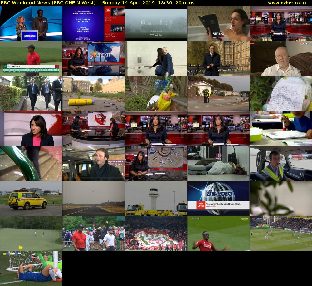 BBC Weekend News (BBC ONE N West) Sunday 14 April 2019 18:30 - 18:50
