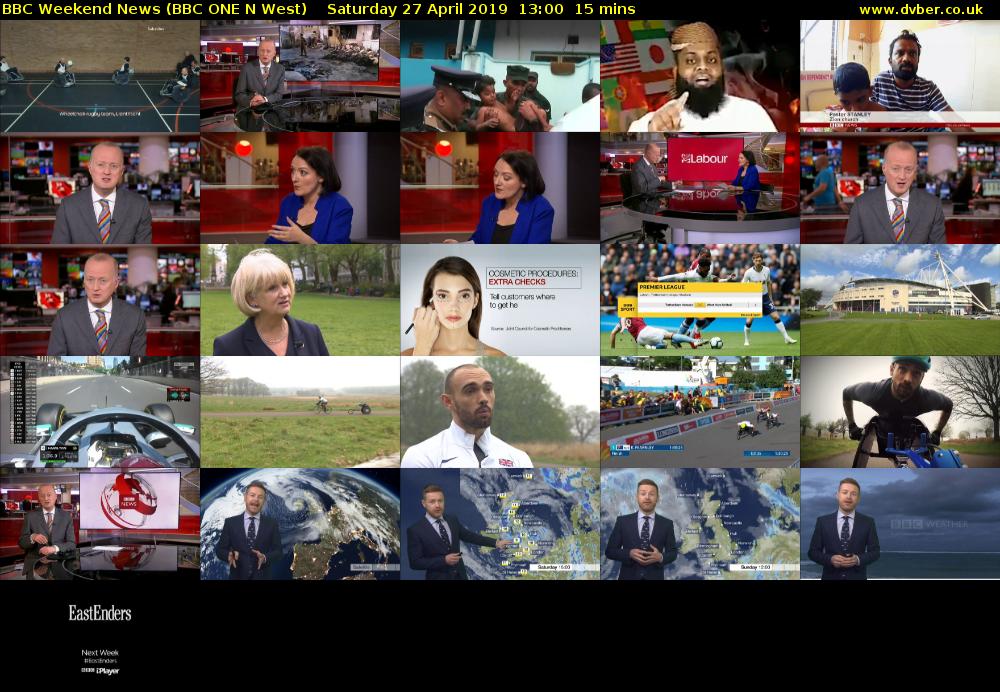 BBC Weekend News (BBC ONE N West) Saturday 27 April 2019 13:00 - 13:15