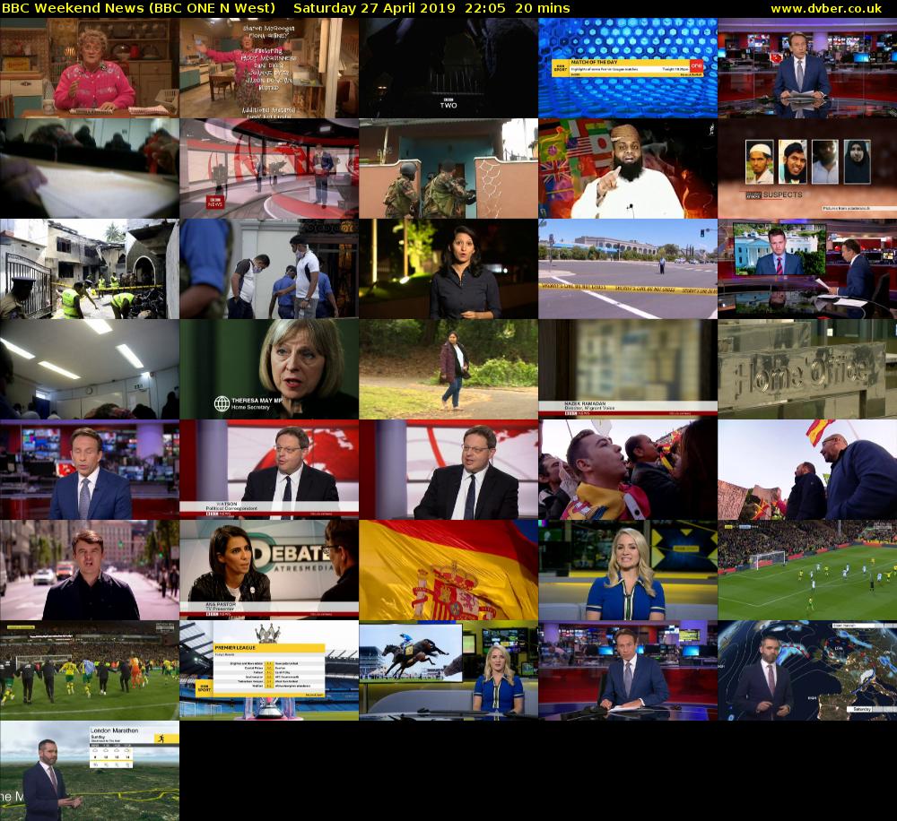 BBC Weekend News (BBC ONE N West) Saturday 27 April 2019 22:05 - 22:25