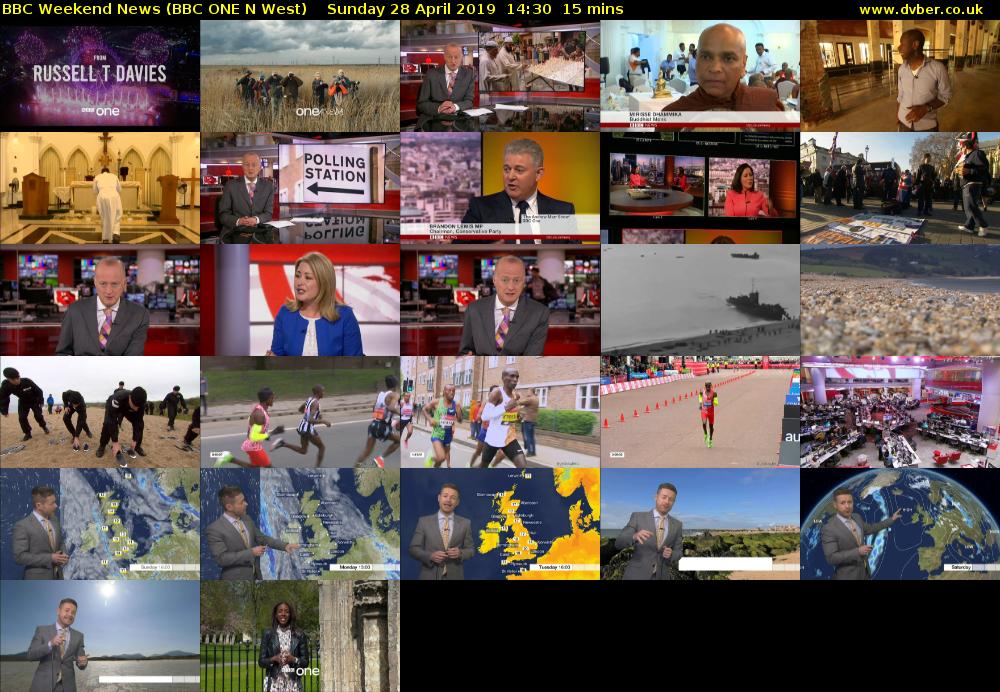 BBC Weekend News (BBC ONE N West) Sunday 28 April 2019 14:30 - 14:45