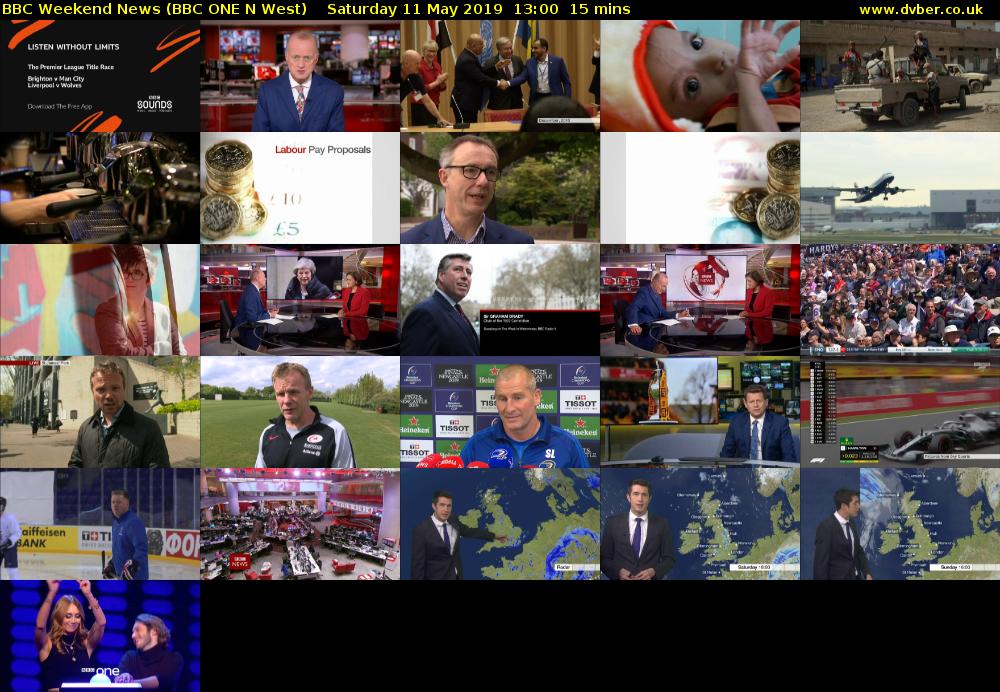 BBC Weekend News (BBC ONE N West) Saturday 11 May 2019 13:00 - 13:15