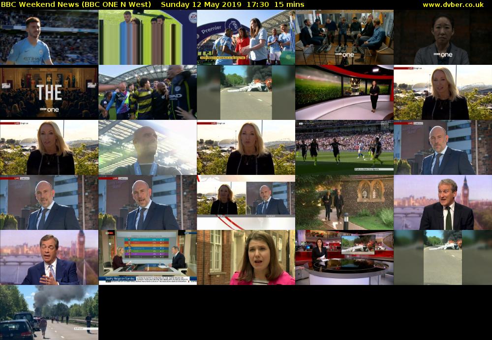 BBC Weekend News (BBC ONE N West) Sunday 12 May 2019 17:30 - 17:45