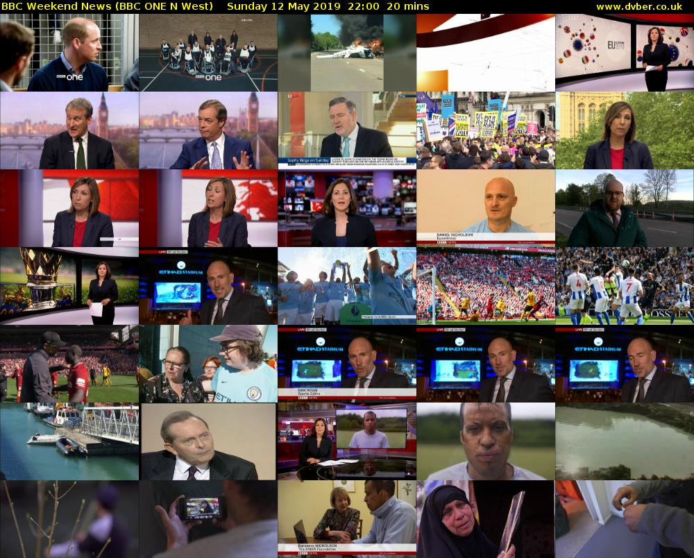 BBC Weekend News (BBC ONE N West) Sunday 12 May 2019 22:00 - 22:20