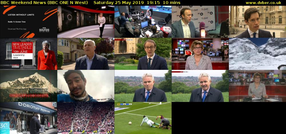 BBC Weekend News (BBC ONE N West) Saturday 25 May 2019 19:15 - 19:25