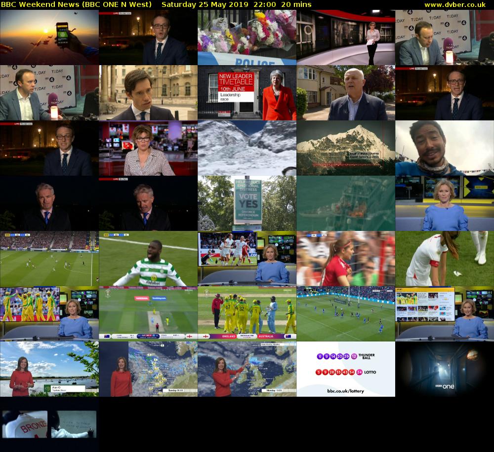 BBC Weekend News (BBC ONE N West) Saturday 25 May 2019 22:00 - 22:20