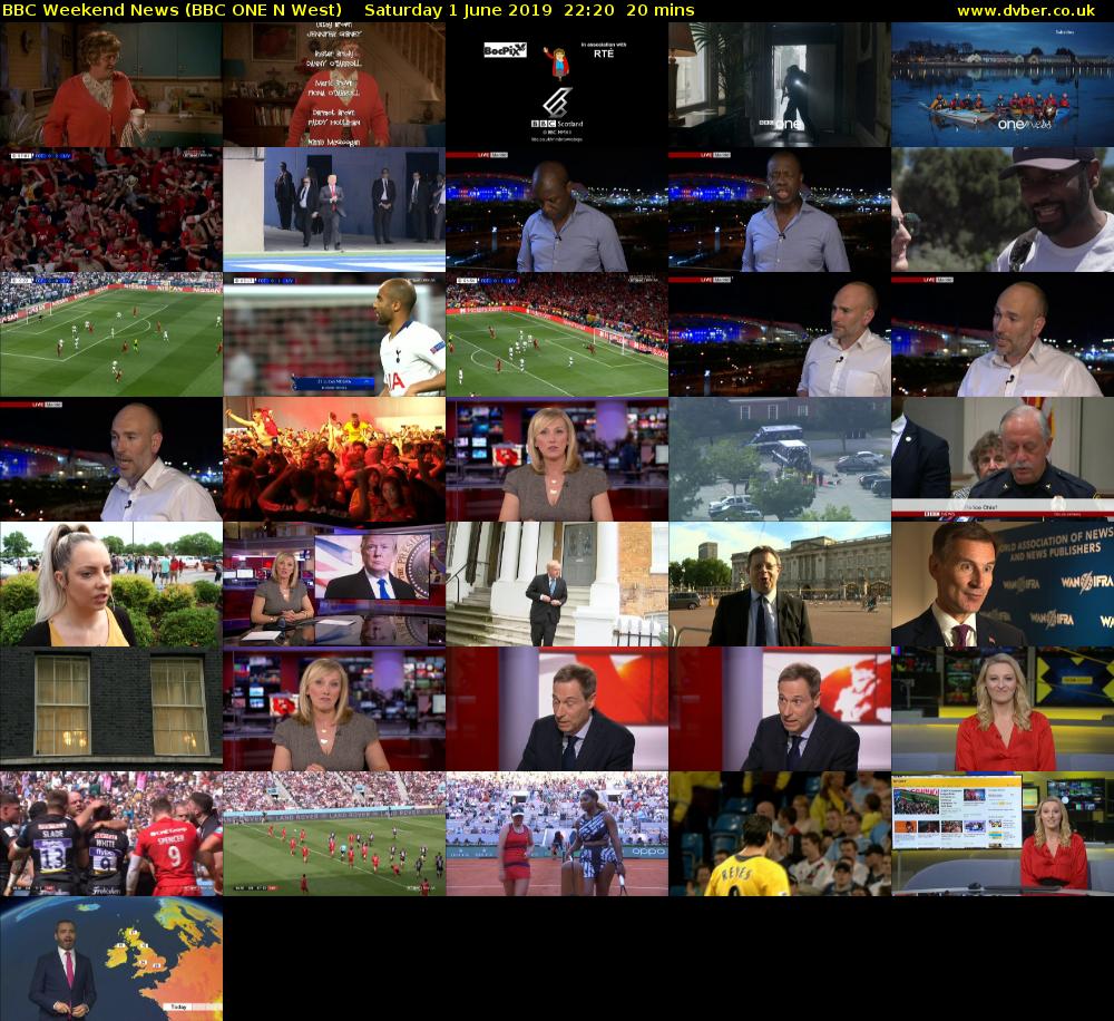 BBC Weekend News (BBC ONE N West) Saturday 1 June 2019 22:20 - 22:40