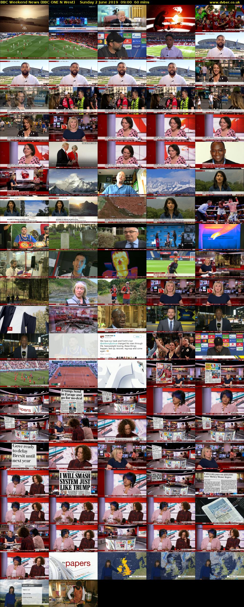 BBC Weekend News (BBC ONE N West) Sunday 2 June 2019 09:00 - 10:00