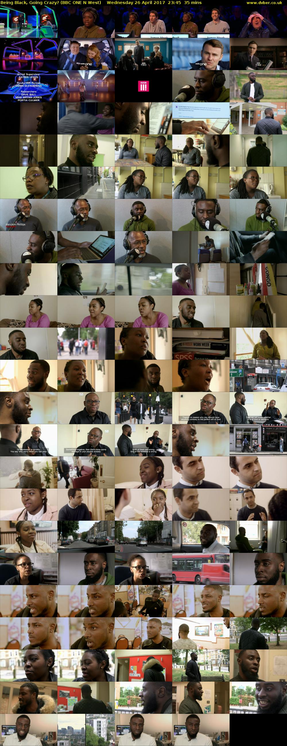 Being Black, Going Crazy? (BBC ONE N West) Wednesday 26 April 2017 23:45 - 00:20